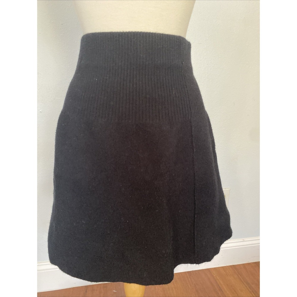 Zara Mini Skirt Womens Large Black Skater Elastic Waist Grunge Y2K Whimsical